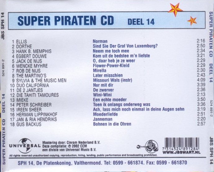 Super Piraten Cd Deel 14 : Back